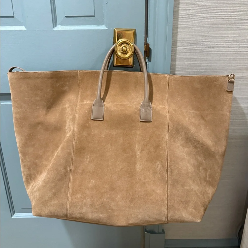 Aerin Suede Oversized Weekender Bag - Picture 9 of 13